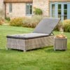 Kettler Palma White Wash Lounger With Cushion -Garden Care Shop 1105199