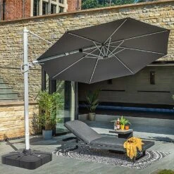 Hartman Pacific 3m Round Cantilever Parasol - Dark Grey