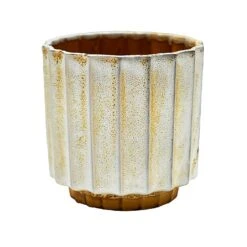 Ivyline Lugano Scalloped Reactive Pot Cover Mustard (Various Sizes)