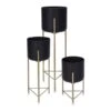KOOPMAN Black & Gold Plant Pot Cover Stand (Various Sizes) 1 KOOPMAN Black & Gold Plant Pot Cover Stand (Various Sizes) -Garden Care Shop PLNSTDBKG