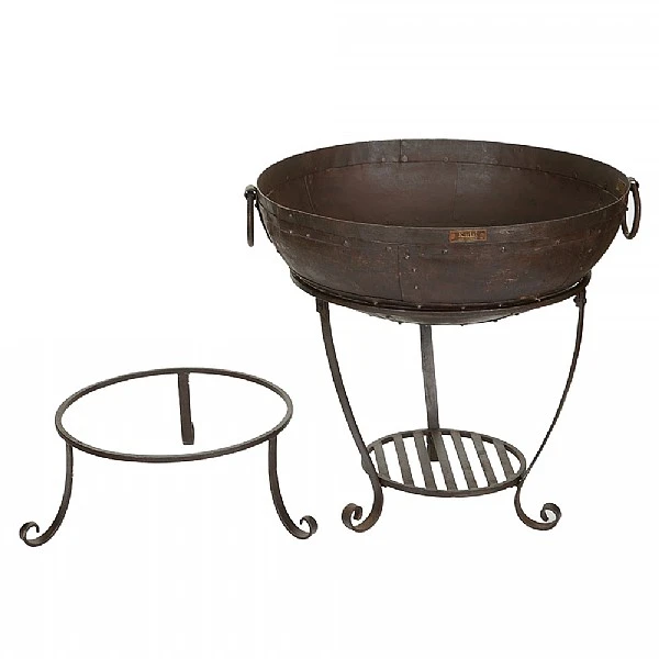 Recycled Kadai Firebowl With High & Low Stand 6 Recycled Kadai Firebowl With High & Low Stand - Image 4